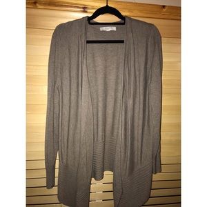 LOFT Brown Asymmetrical Cardigan